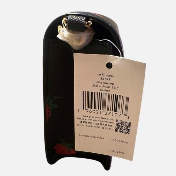 NWT NEW Kate Spade Madison Ditsy Rose Small Flap Crossbody Bag KE643 Black - Picture 5 of 6